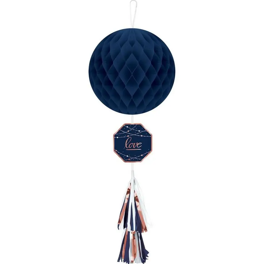 Navy Love Honeycomb Decoration With Tail 3 Navy Love Honeycomb Decoration With Tail