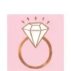 Blush & Rose Gold Diamond Ring Lunch Napkins 16ct -Costume Party Decor Store 835390