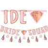 Blush & Rose Gold Bride Squad Letter Banner With Mini Banner