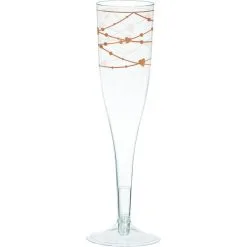 Rose Gold Heart Plastic Champagne Flutes 16ct