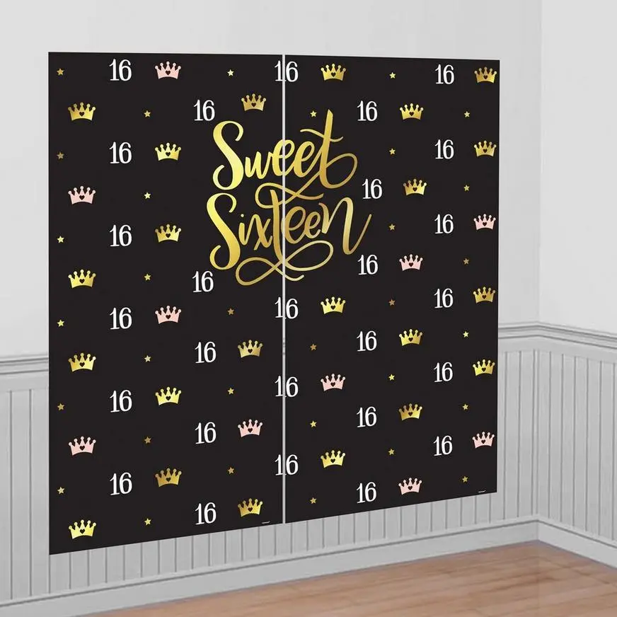 Elegant Sweet 16 Scene Setter 2pc 3 Elegant Sweet 16 Scene Setter 2pc