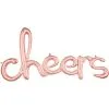 Air-Filled Rose Gold Cheers Cursive Letter Balloon Banner -Costume Party Decor Store 836623