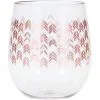 Creative Converting Rose Gold Chevron Plastic Stemless Wine Glass