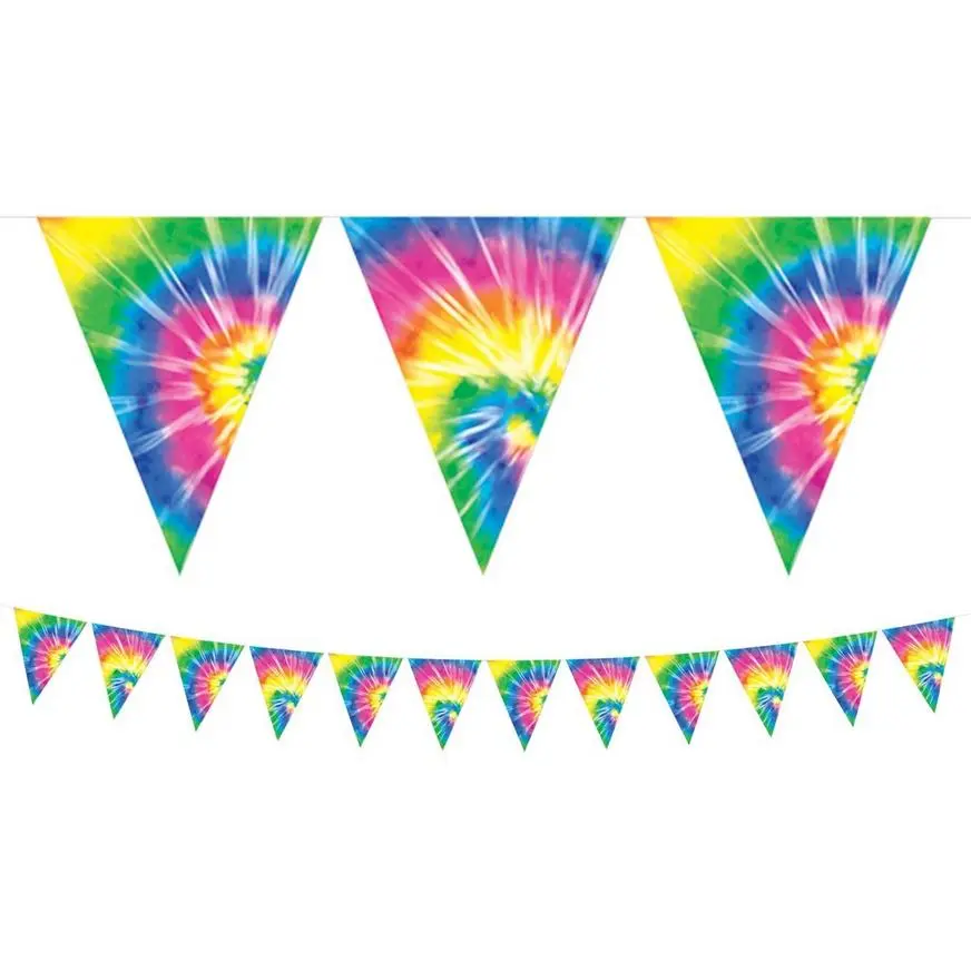 60s Tie-Dye Pennant Banner 3 60s Tie-Dye Pennant Banner