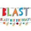 Blast Off Birthday Banners 2ct -Costume Party Decor Store 840589