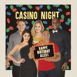 Roll The Dice Casino Photo Booth Backdrop Kit