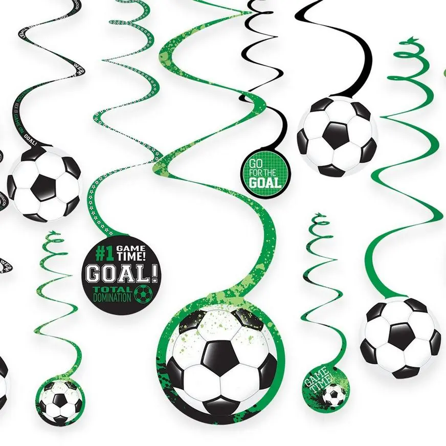 Goal Getter Soccer Swirl Decorations 12ct 3 Goal Getter Soccer Swirl Decorations 12ct