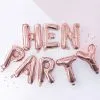 Air-Filled Ginger Ray Metallic Rose Gold Hen Party Balloon Banner 8pc -Costume Party Decor Store 842027