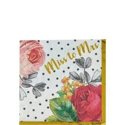 Party City Pop Blush Rose Wedding Beverage Napkins 16ct