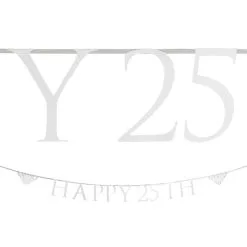 Party City Metallic Silver 25th Anniversary Letter Banner