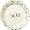 Party City Metallic Gold & White 50th Anniversary Lunch Plates 8ct 2 Party City Metallic Gold & White 50th Anniversary Lunch Plates 8ct -Costume Party Decor Store 844247