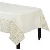 Party City Gold & White Geometric Paper Table Cover 2 Party City Gold & White Geometric Paper Table Cover -Costume Party Decor Store 844251