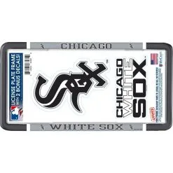 Chicago White Sox License Plate Frame With Decals 3pc