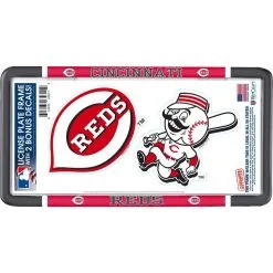 Cincinnati Reds License Plate Frame With Decals 3pc