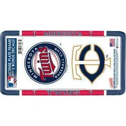 Minnesota Twins License Plate Frame With Decals 3pc