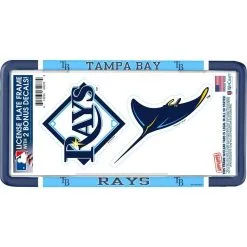Tampa Bay Rays License Plate Frame With Decals 3pc