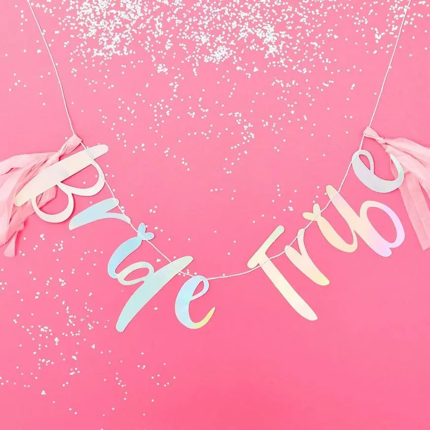 Ginger Ray Iridescent Bride Tribe Letter Banner 3 Ginger Ray Iridescent Bride Tribe Letter Banner