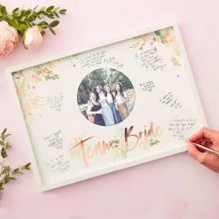 Ginger Ray Metallic Rose Gold Team Bride Guest Book Frame