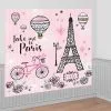 AMSCAN A Day In Paris Vintage Scene Setter 1 AMSCAN A Day In Paris Vintage Scene Setter -Costume Party Decor Store 859388