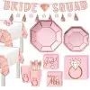 Blush Rose Bridal Shower Tableware Kit For 32 Guests 2 Blush Rose Bridal Shower Tableware Kit For 32 Guests -Costume Party Decor Store 866322