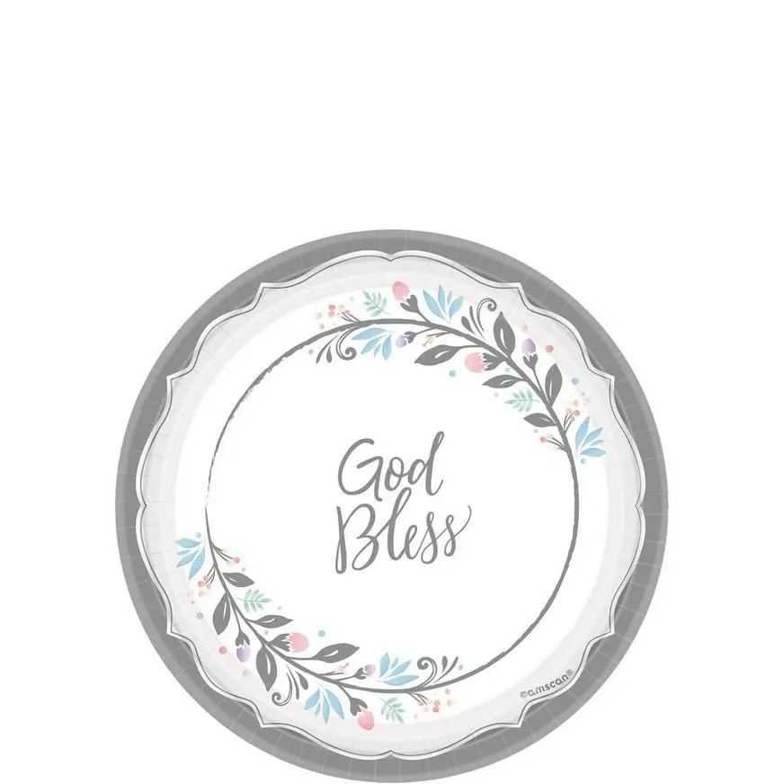 God Bless Holy Day Paper Dessert Plates, 7in, 18ct 3 God Bless Holy Day Paper Dessert Plates, 7in, 18ct