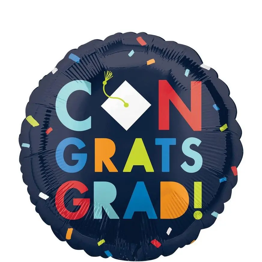 Navy Class Of Awesome Congrats Graduation Balloon, 18in 3 Navy Class Of Awesome Congrats Graduation Balloon, 18in