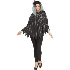 FunWorld Rose Gold Glitter Spiderweb Poncho For Adults