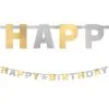Metallic Gold & Silver Birthday Letter Banner 2 Metallic Gold & Silver Birthday Letter Banner -Costume Party Decor Store 877254