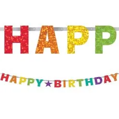 Prismatic Rainbow Birthday Banner