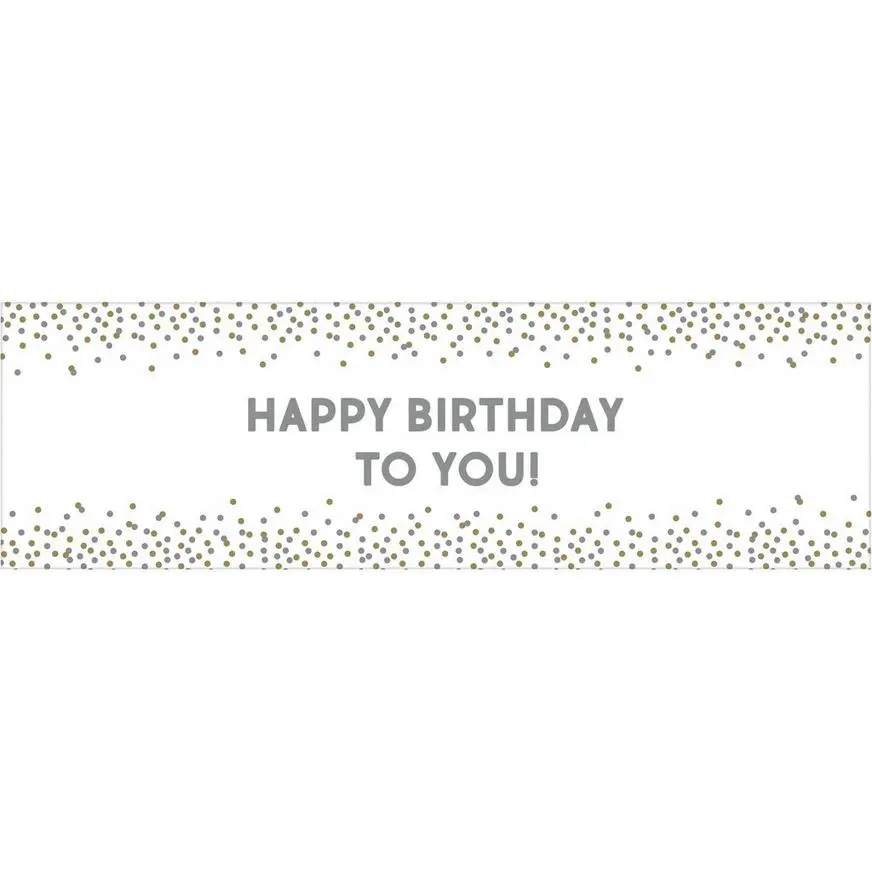 Customizable Gold & Silver Confetti Dot Banner 3 Customizable Gold & Silver Confetti Dot Banner