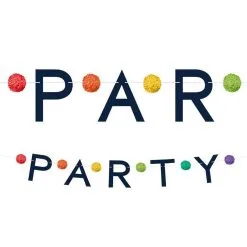 Rainbow Pom-Pom Party Letter Banner