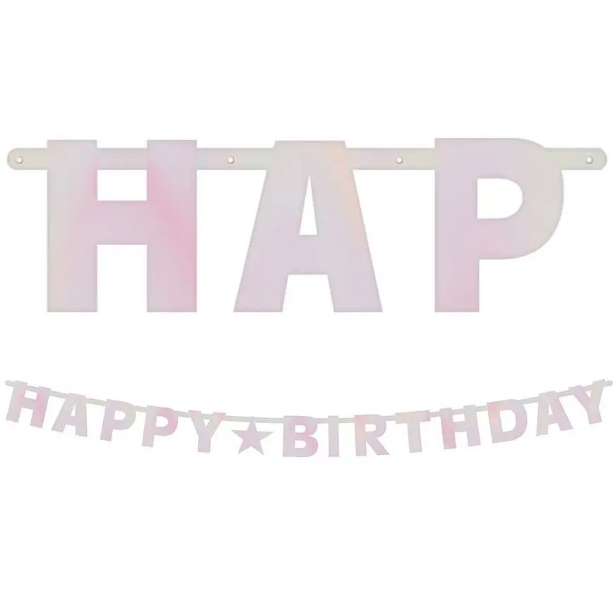 Iridescent Happy Birthday Banner Kit 3 Iridescent Happy Birthday Banner Kit
