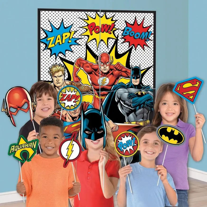 Justice League Heroes Unite Photo Booth Kit 16pc 3 Justice League Heroes Unite Photo Booth Kit 16pc