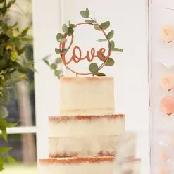 Ginger Ray Metallic Rose Gold Love Hoop Cake Topper