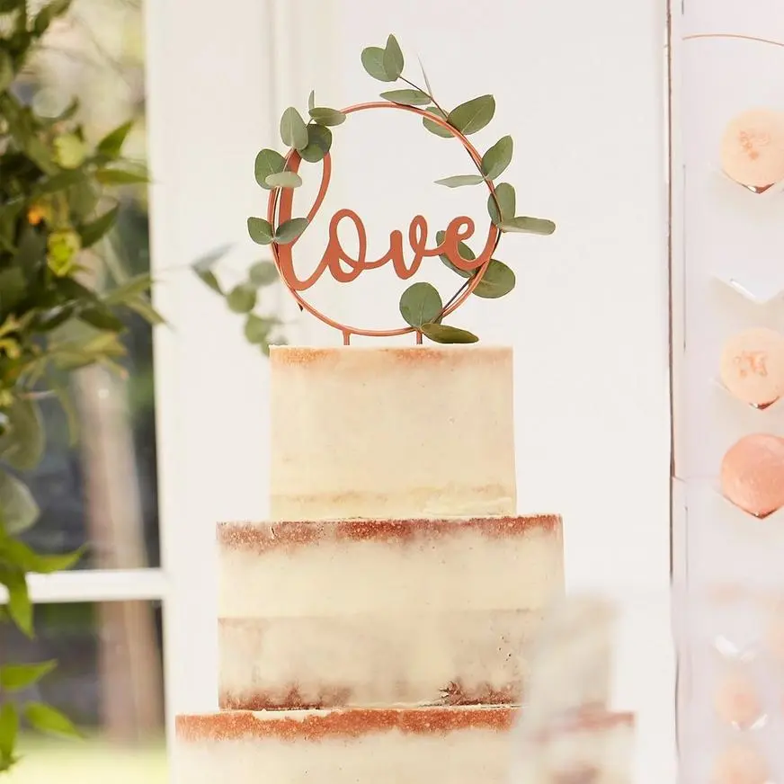 Ginger Ray Metallic Rose Gold Love Hoop Cake Topper 3 Ginger Ray Metallic Rose Gold Love Hoop Cake Topper