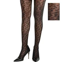 Adult Black Cheetah Print Stockings