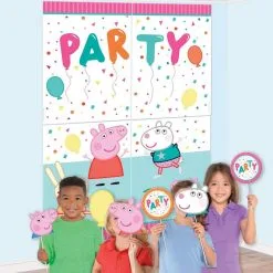 Peppa Pig Confetti Party Scene Setter With Photo Booth Props