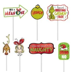 AMSCAN Traditional Grinch Photo Booth Props 13ct -Costume Party Decor Store 899624 01