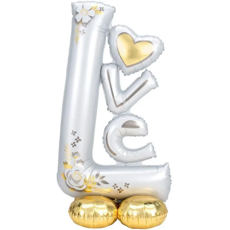 AirLoonz Silver & Gold Love Balloon, 58in 3 AirLoonz Silver & Gold Love Balloon, 58in