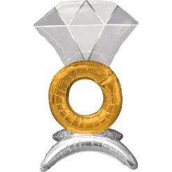 AMSCAN Air-Filled Sitting Wedding Ring Balloon, 21in