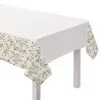Gold & White 50th Anniversary Plastic Table Cover, 54in X 102in