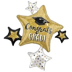 Prismatic Congrats Grad Sparkle Cluster Balloon, 35in