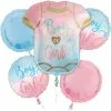 Boy Or Girl Gender Reveal Foil Balloon Bouquet, 5pc -Costume Party Decor Store 913282