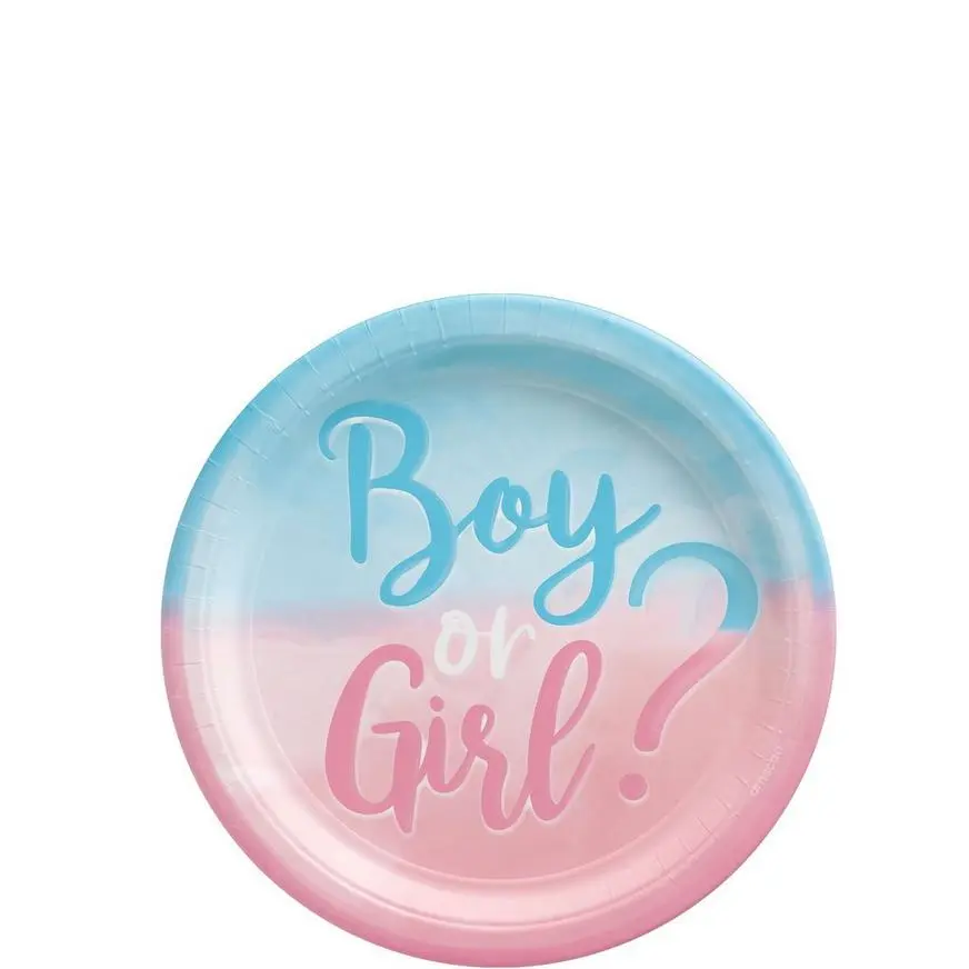 Boy Or Girl? Gender Reveal Paper Dessert Plates, 7in, 8ct - The Big Reveal 3 Boy Or Girl? Gender Reveal Paper Dessert Plates, 7in, 8ct - The Big Reveal