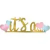Metallic It's A... Gender Reveal Cardstock Centerpiece, 14in X 4.3in - The Big Reveal