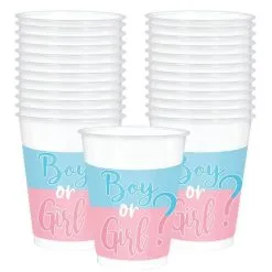 Boy Or Girl? Gender Reveal Plastic Cups, 16oz, 25ct - The Big Reveal