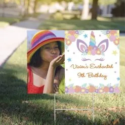 Custom Unicorn Lashes Photo Yard Sign