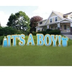 It's A Boy Plastic Yard Sign Phrase Set, 27in Letters