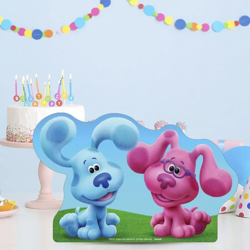 Blue & Magenta Centerpiece Cardboard Cutout, 18in - Blue's Clues & You! 3 Blue & Magenta Centerpiece Cardboard Cutout, 18in - Blue's Clues & You!
