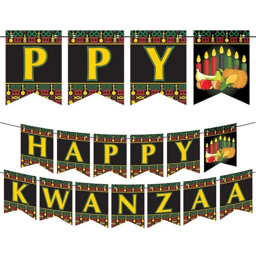 Happy Kwanzaa Pennant Banner 3 Happy Kwanzaa Pennant Banner